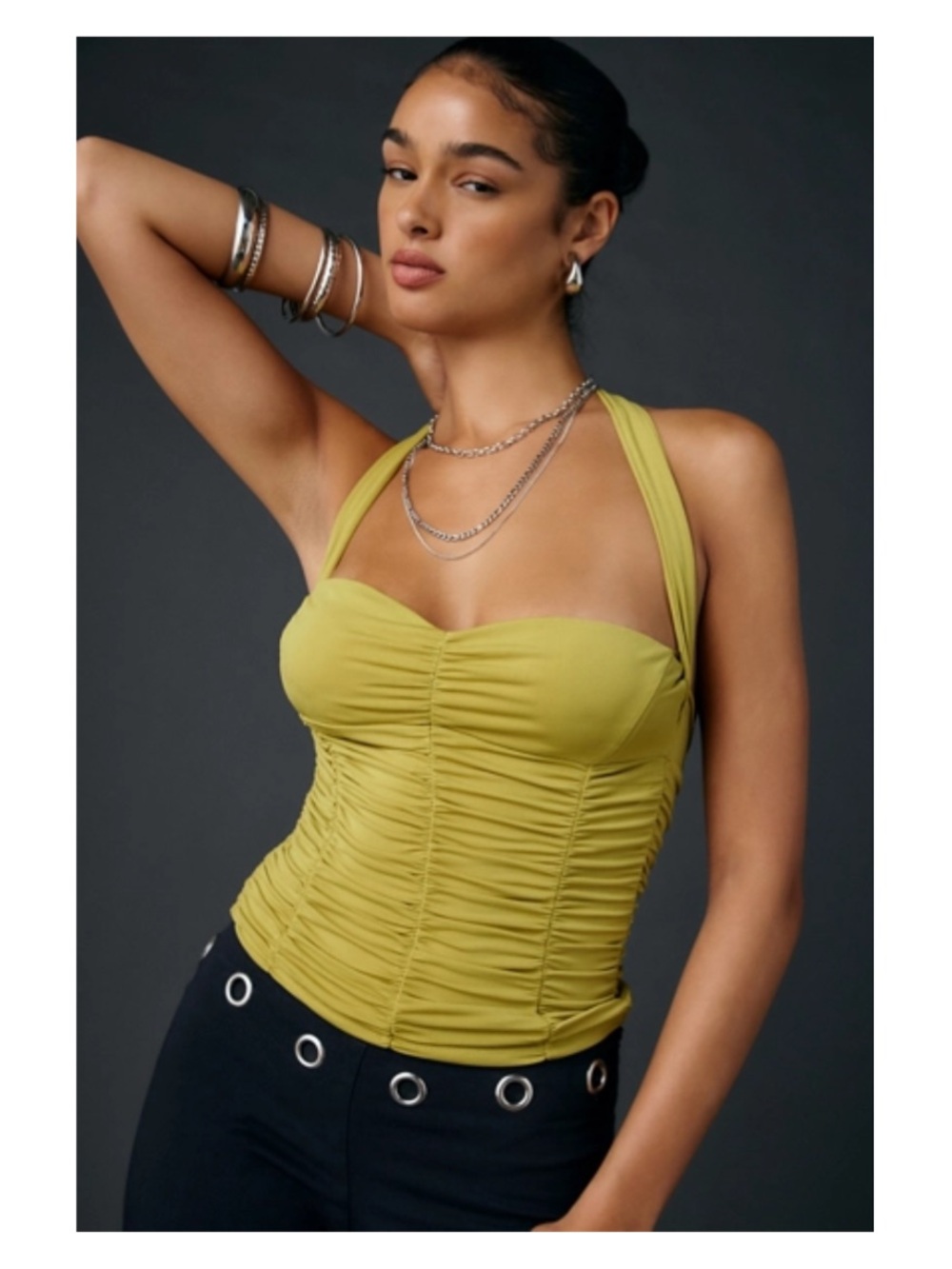 Urban Outfitters XS Ruched Jersey Knit Halter Top